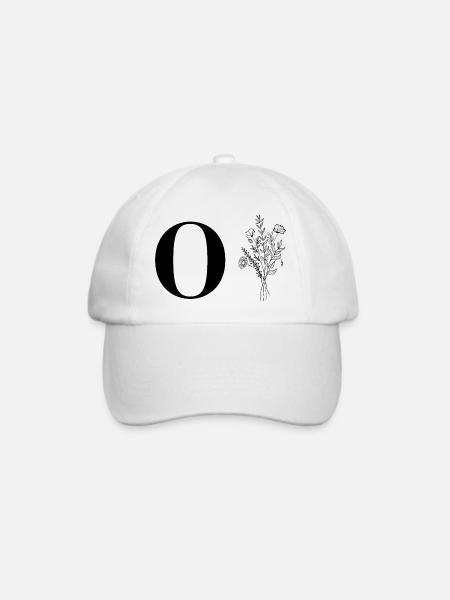 Minimalistische Blumen - Baseballkappe - Weiß/Weiß