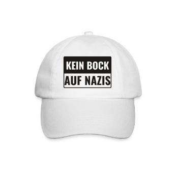 Kein Bock auf N#zis! - Baseballkappe - Weiß/Weiß - Vorne