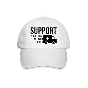 support your local wee woo driver - Baseballkappe - Weiß/Weiß - Vorne