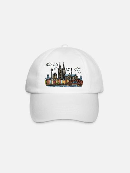 koeln skyline - Baseballkappe - Weiß/Weiß