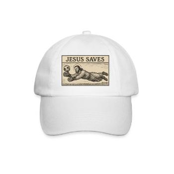 Jesus rettet – Göttliche LOLs - Baseballkappe - Weiß/Weiß - Vorne
