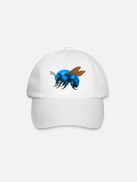Blaue Hummel links - Baseballkappe - Weiß/Weiß