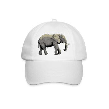 Individueller Elefanten-Design - Baseballkappe - Weiß/Weiß - Vorne