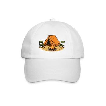Abenteuerliches Camping Lagerdesign - Baseballkappe - Weiß/Weiß - Vorne