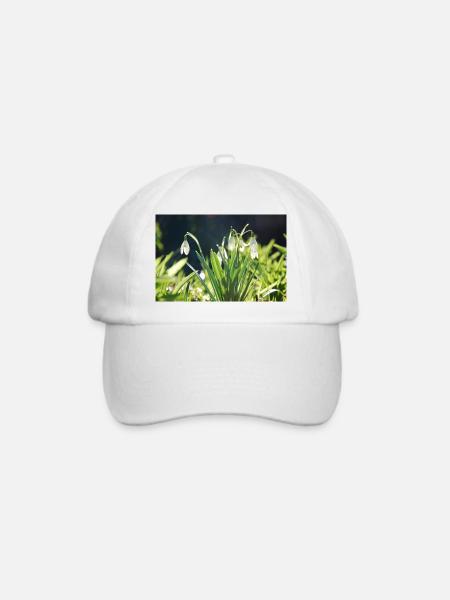 Schneeglöckchen Frühling Blüte Design - Baseballkappe - Weiß/Weiß