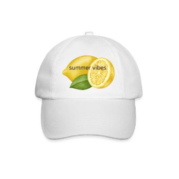 Sommerliche Zitronenfrische Design - Baseballkappe - Weiß/Weiß - Vorne