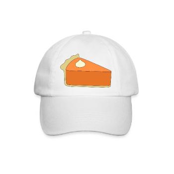 Kürbiskuchen Scheibe Illustration - Baseballkappe - Weiß/Weiß - Vorne