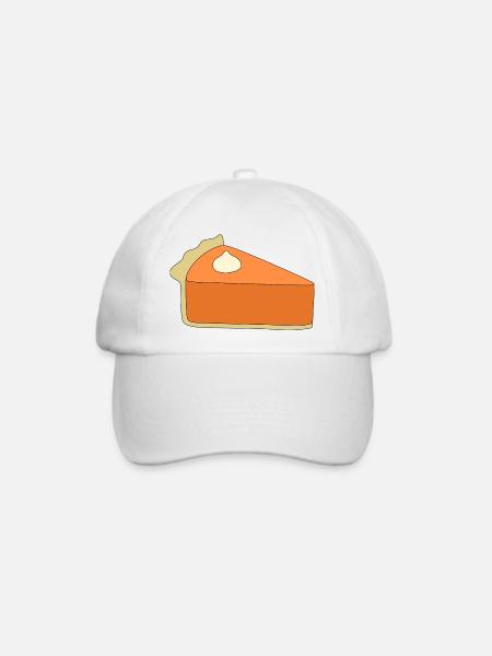 Kürbiskuchen Scheibe Illustration - Baseballkappe - Weiß/Weiß