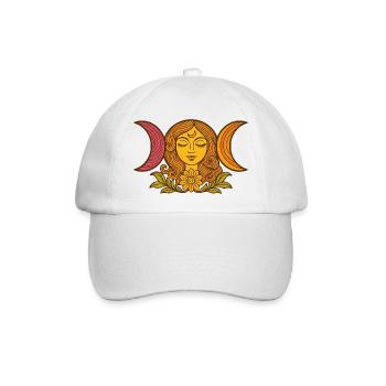Himmlische Mondphasen mit Blumenmotiv - Baseballkappe - Weiß/Weiß - Vorne