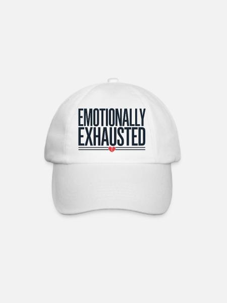 Emotionale Erschöpfung, Stresswarnung - Baseballkappe - Weiß/Weiß