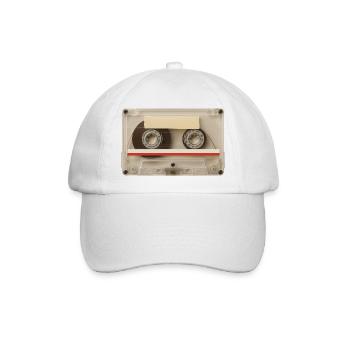 Transparente Kassette – Retro Mixtape - Baseballkappe - Weiß/Weiß - Vorne