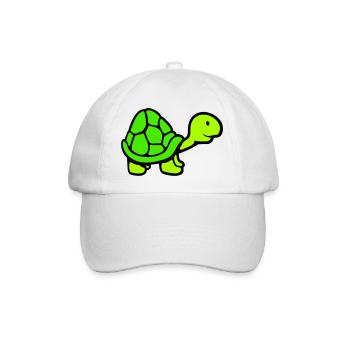 Schildkröte langer Hals lächelt glücklich lustig - Baseballkappe - Weiß/Weiß - Vorne