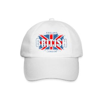 Grafikdesign mit britischer Flagge von England - Baseballkappe - Weiß/Weiß - Vorne