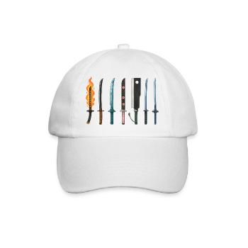 Anime Schwerter Sammlung Design - Baseballkappe - Weiß/Weiß - Vorne
