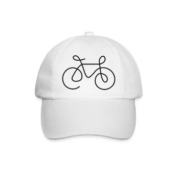 Fahrrad Silhouette – sportliches Bike Motiv - Baseballkappe - Weiß/Weiß - Vorne