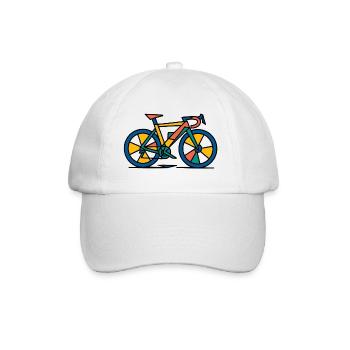 Lebendiges abstraktes Fahrrad - Baseballkappe - Weiß/Weiß - Vorne