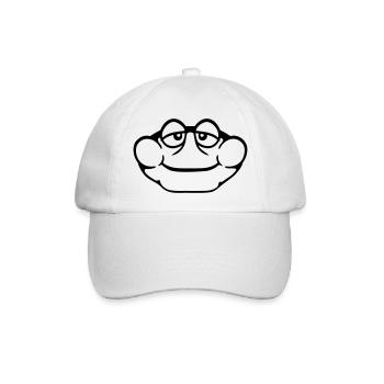Frosch Kröte lächelt lustig Comic glücklich Cool - Baseballkappe - Weiß/Weiß - Vorne