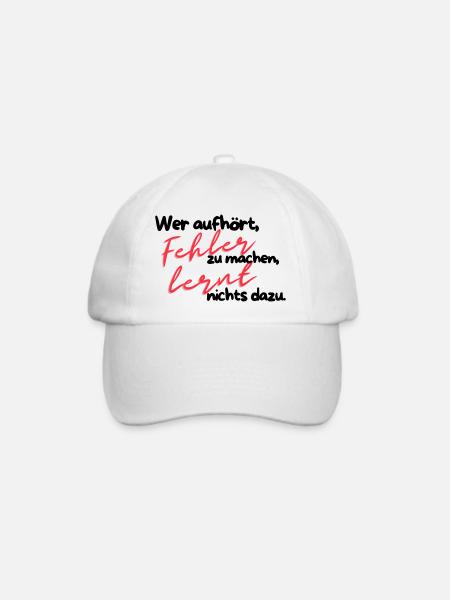 Fehler lehrt Rote Schrift - Baseballkappe - Weiß/Weiß