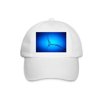 Blauer Wasserspritzer #2 - Baseballkappe - Weiß/Weiß - Vorne