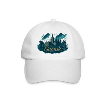 Danzig Gdańsk maritim Silhouette Polen Geschenk - Baseballkappe - Weiß/Weiß - Vorne