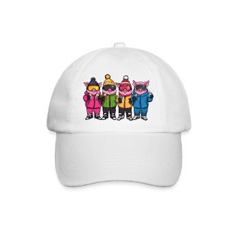 Schweine Pistensau Ski Team - Baseballkappe - Weiß/Weiß - Vorne