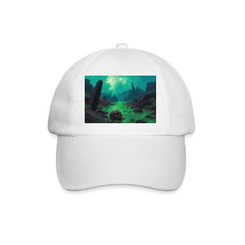 Dark Fantasy Horror Illustration - Baseballkappe - Weiß/Weiß - Vorne