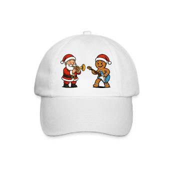 Weihnachtsmusik-Duett Santa Musiker - Baseballkappe - Weiß/Weiß - Vorne