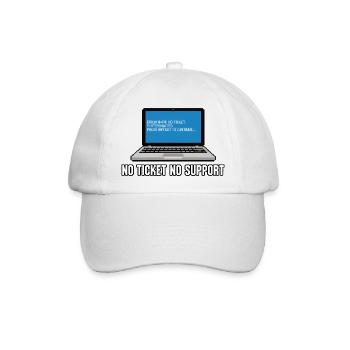 No Ticket No Support Admin IT-Support Spruch - Baseballkappe - Weiß/Weiß - Vorne