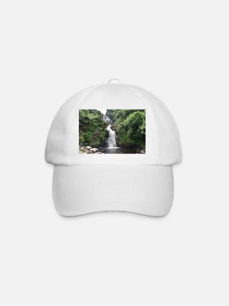 Smaragdwald-Wasserfall - Baseballkappe - Weiß/Weiß