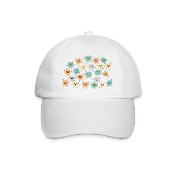 Kawaii Mikro-Kugeln Muster - Baseballkappe - Weiß/Weiß - Vorne
