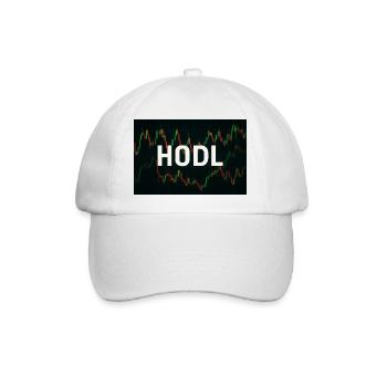 HODL-Grafikmotiv mit Aktiendiagramm - Baseballkappe - Weiß/Weiß - Vorne