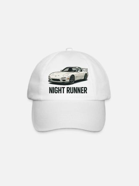 Nachtläufer Sportwagen - Baseballkappe - Weiß/Weiß