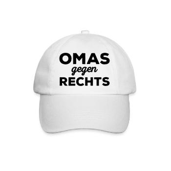 Omas gegen rechts - Baseballkappe - Weiß/Weiß - Vorne