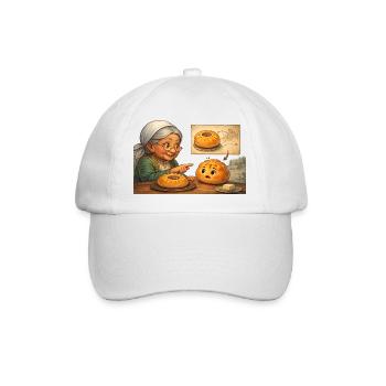 Tatarische Babuschka erklärt dem russischen Beljas - Baseballkappe - Weiß/Weiß - Vorne