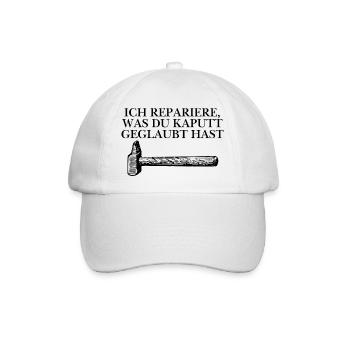 Handwerker Design - Baseballkappe - Weiß/Weiß - Vorne