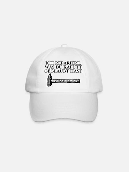 Handwerker Design - Baseballkappe - Weiß/Weiß