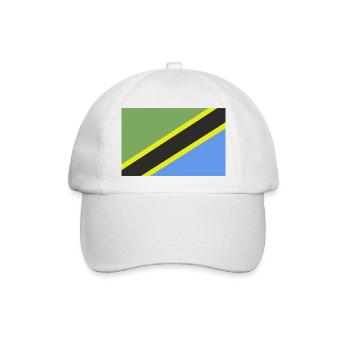 Tansania-Flagge - Baseballkappe - Weiß/Weiß - Vorne