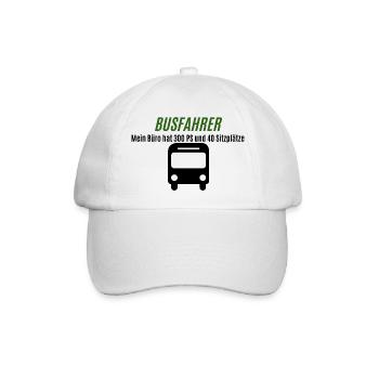 Busfahrer Grünes Logo Shirt - Baseballkappe - Weiß/Weiß - Vorne