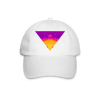Neon Vortex, Cyber Sunset - Baseballkappe - Weiß/Weiß - Vorne