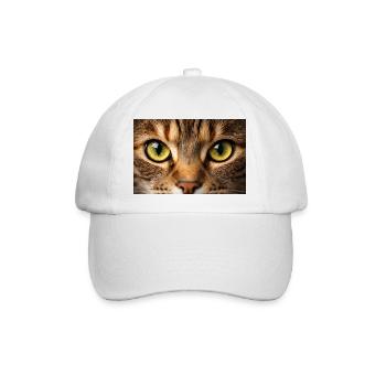Katzenauge Nahaufnahme - Baseballkappe - Weiß/Weiß - Vorne