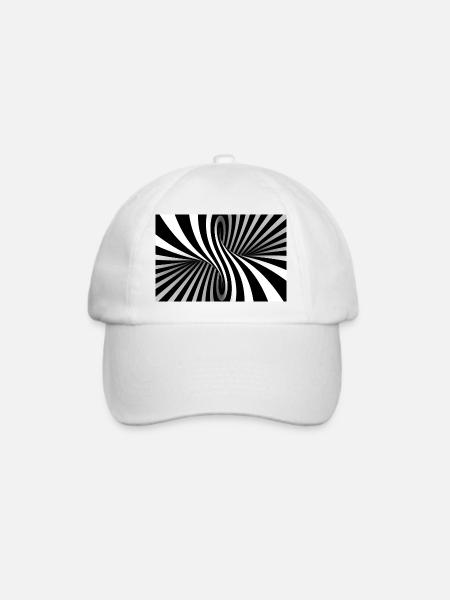 Illusionsspirale Schwarz-Weiß - Baseballkappe - Weiß/Weiß