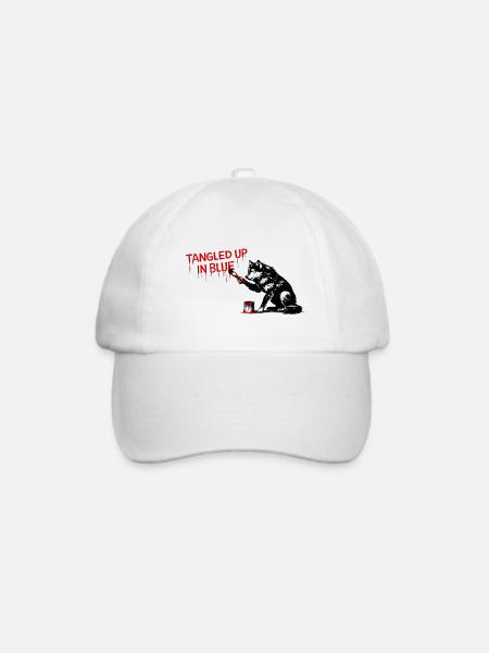 BlutrotTW Wolf Schrift - Baseballkappe - Weiß/Weiß