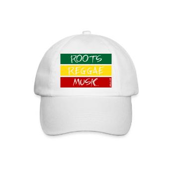 Roots-Reggae-Musik - Baseballkappe - Weiß/Weiß - Vorne