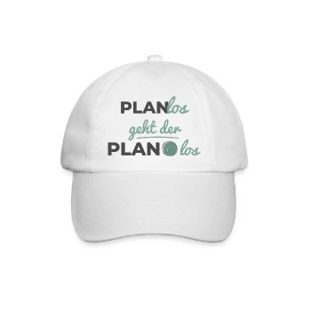 Planlos geht der Plan los – Scandi Soft Typografie - Baseballkappe - Weiß/Weiß - Vorne