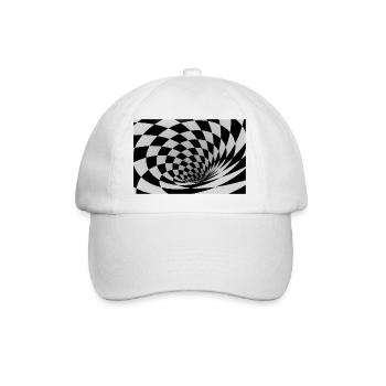 Hypnotische Schwarz-Weiß-Spirale - Baseballkappe - Weiß/Weiß - Vorne