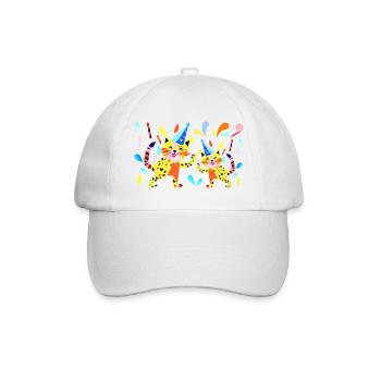 Partykatzen Neonfarben - Baseballkappe - Weiß/Weiß - Vorne