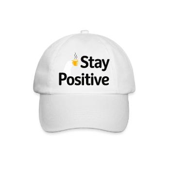 Stay Positive Kaffeetasse - Baseballkappe - Weiß/Weiß - Vorne