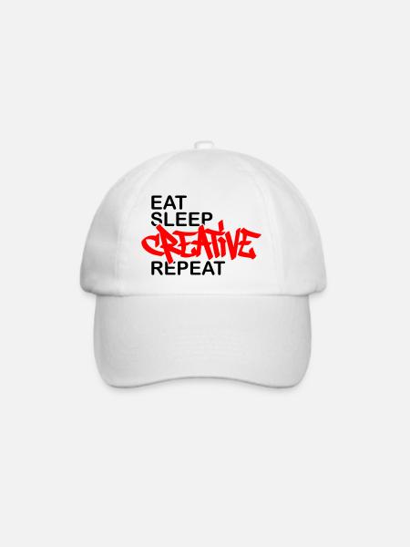 Eat Sleep Creative Repeat - Baseballkappe - Weiß/Weiß