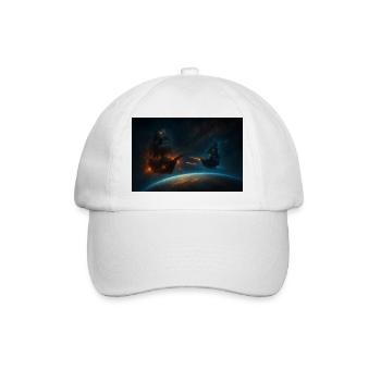 Kosmische Freibeuter im Weltraumduell - Baseballkappe - Weiß/Weiß - Vorne