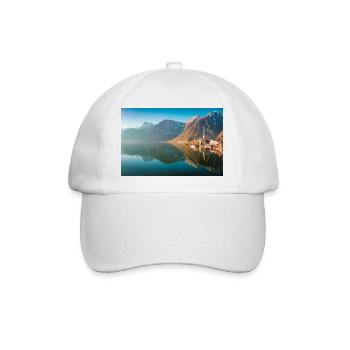Hallstätter See im Sonnenaufgang - Baseballkappe - Weiß/Weiß - Vorne